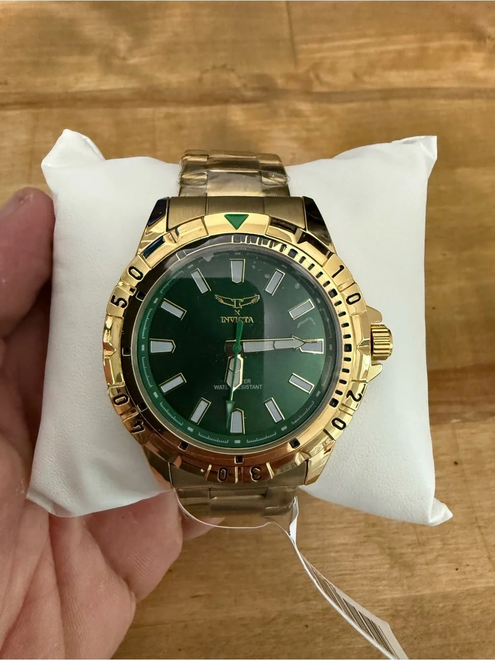Invicta Gold Tone Men's Watch with Green Dial